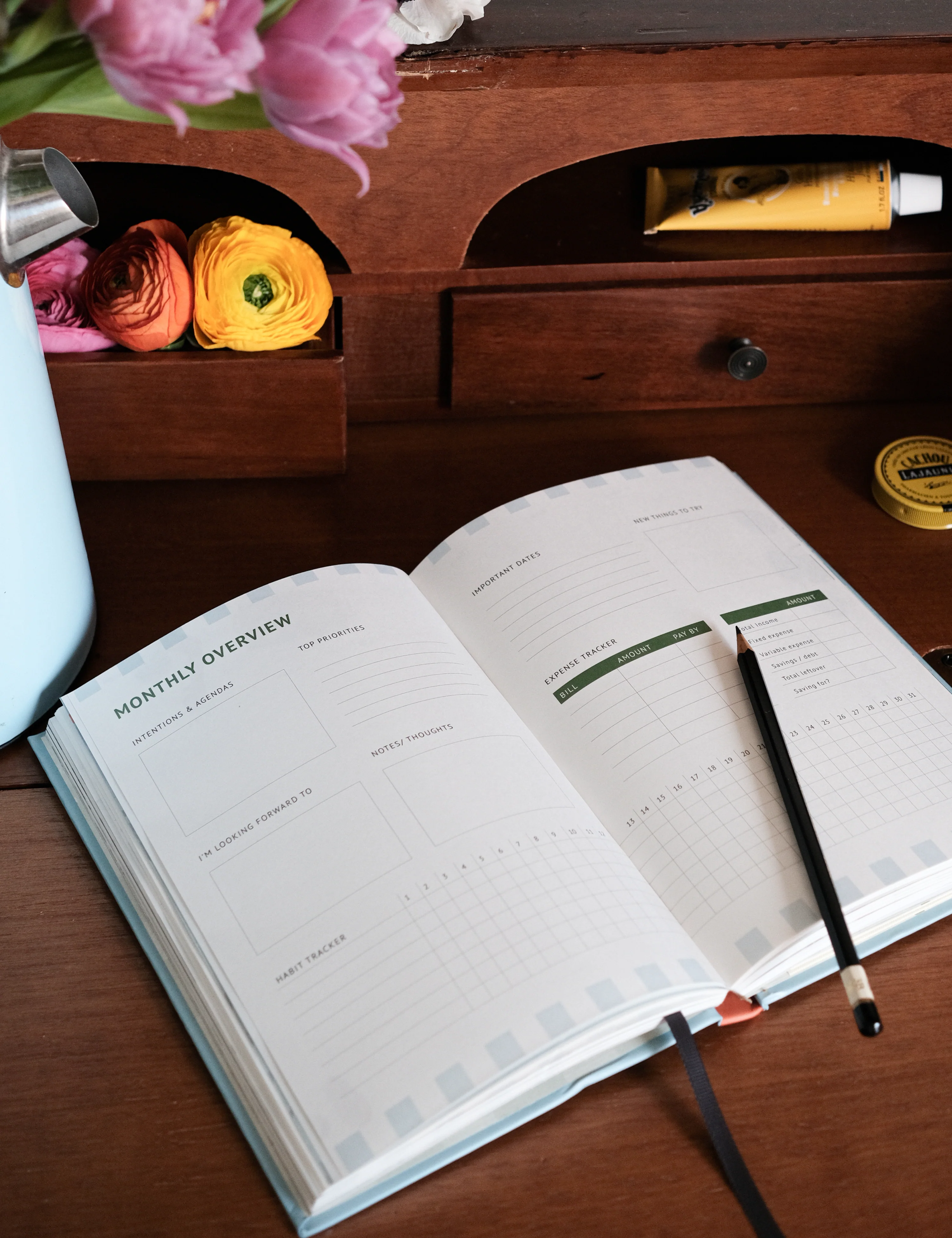 Undated Yearly Planner | Midnight Garden - Image 7